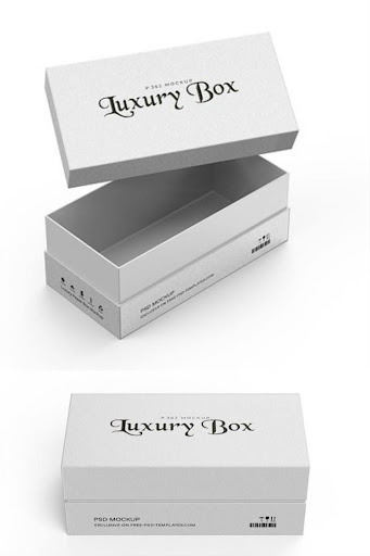 White custom rigid two-piece luxury packaging box mockup