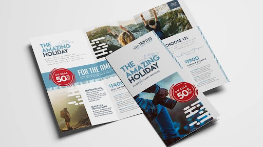 High-quality promotional travel flyers showcasing "The Amazing Holiday" design for custom flyer printing.