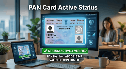 Screenshot showing an active and verified PAN card status on the